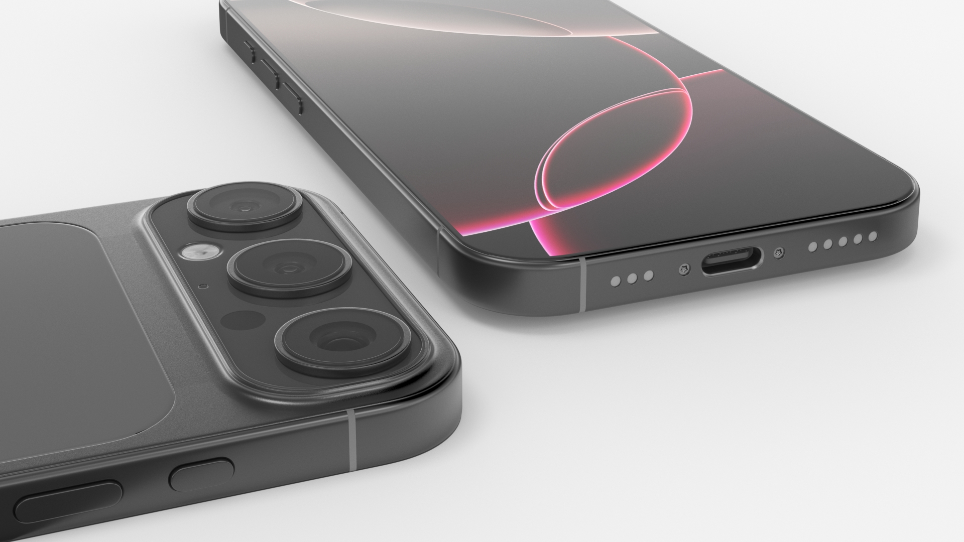 3D New Concept Smartphone with Triple Camera Grey