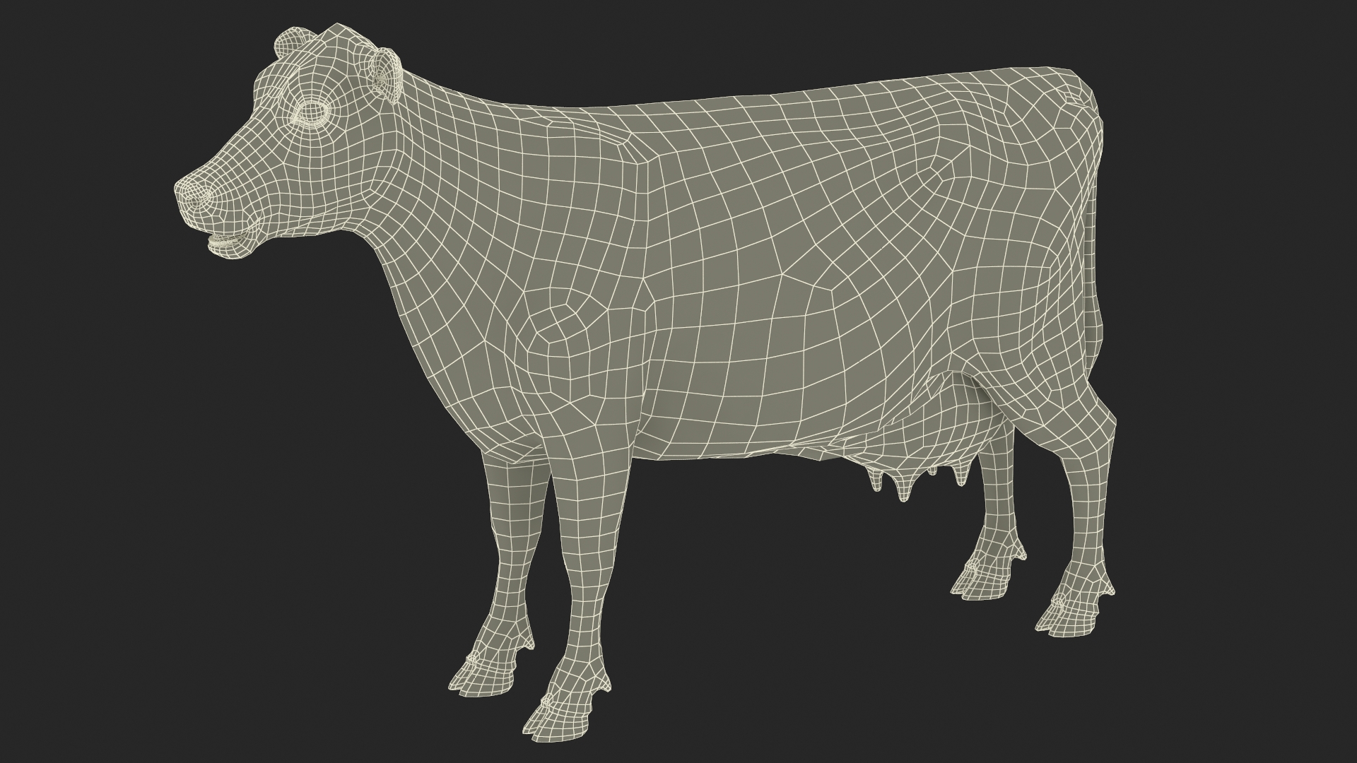 3D Cream Cow Rigged