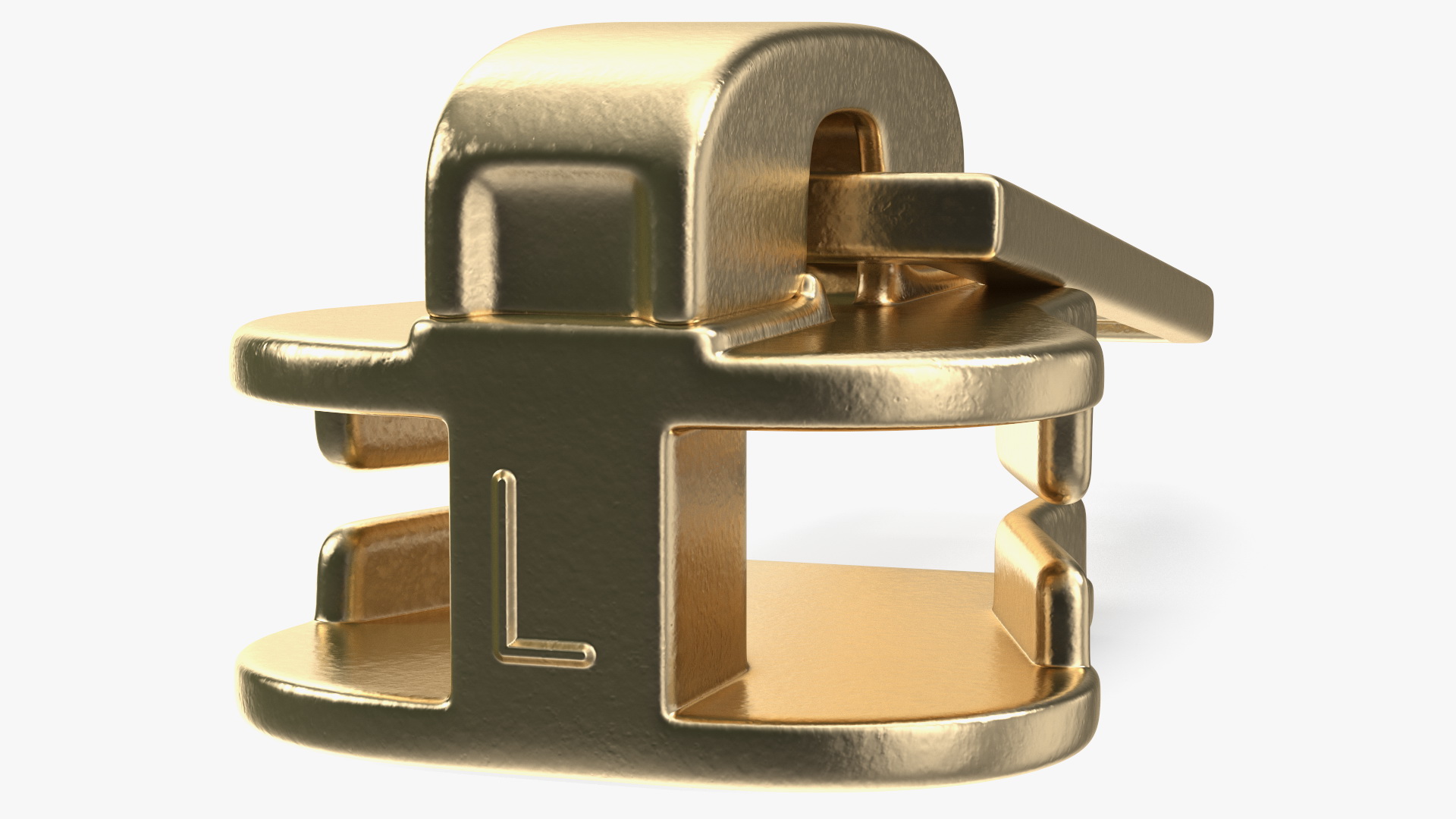 3D Gold Zipper Slider model