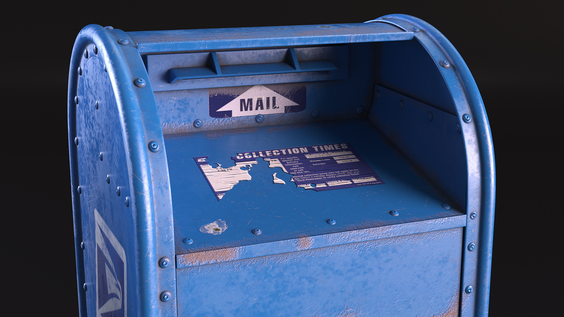 3D US Postal Mail Box Aged model