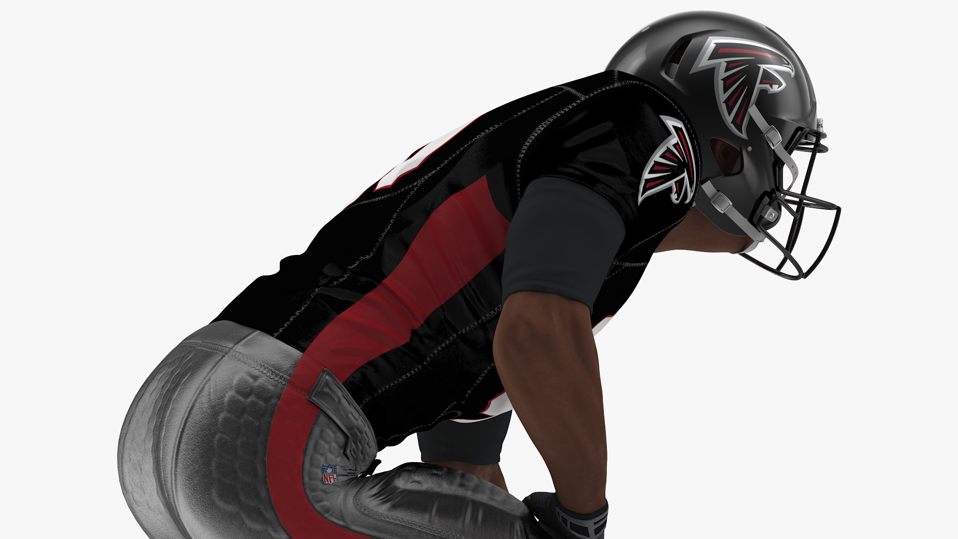 Atlanta Falcons American Football Player Crouching Fur 3D model