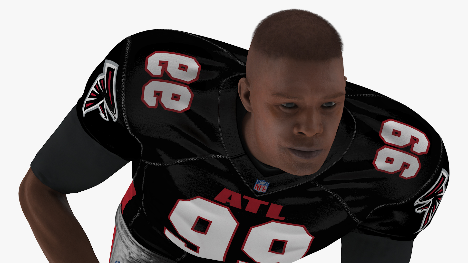 Atlanta Falcons American Football Player Crouching Fur 3D model