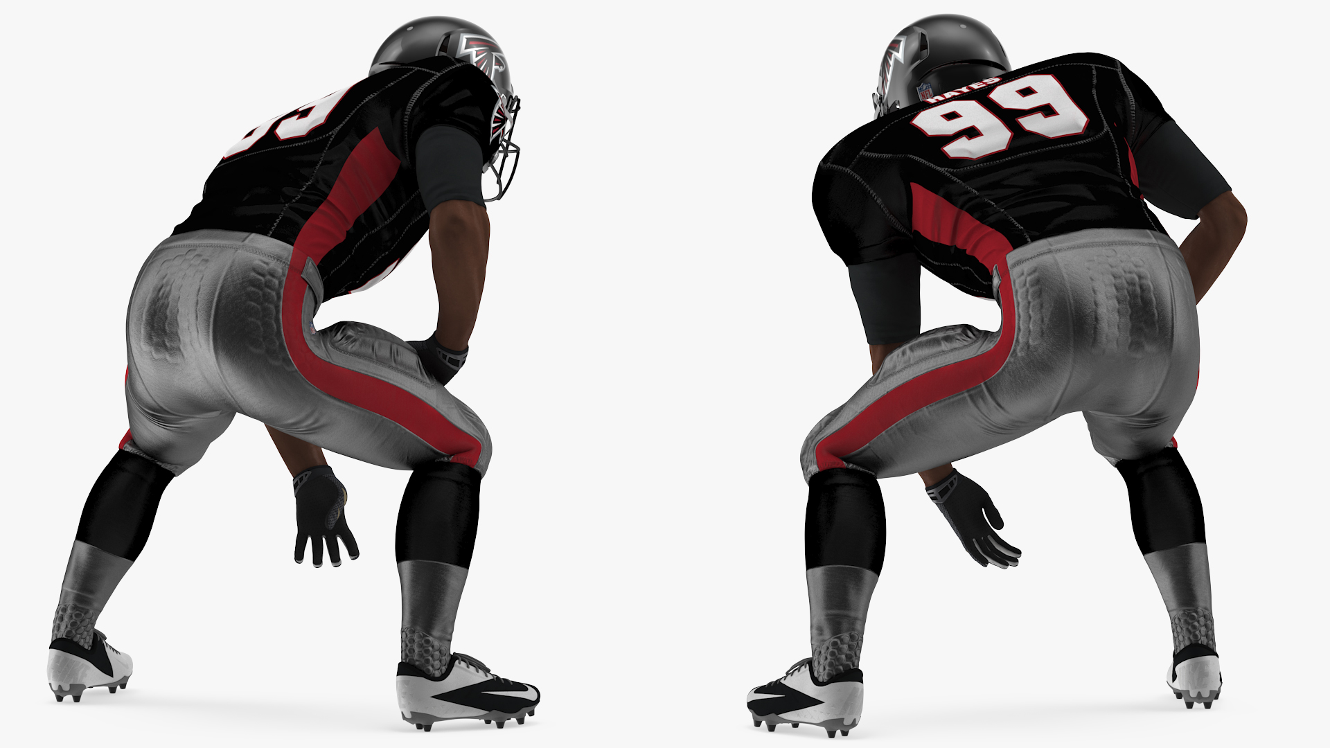 Atlanta Falcons American Football Player Crouching Fur 3D model