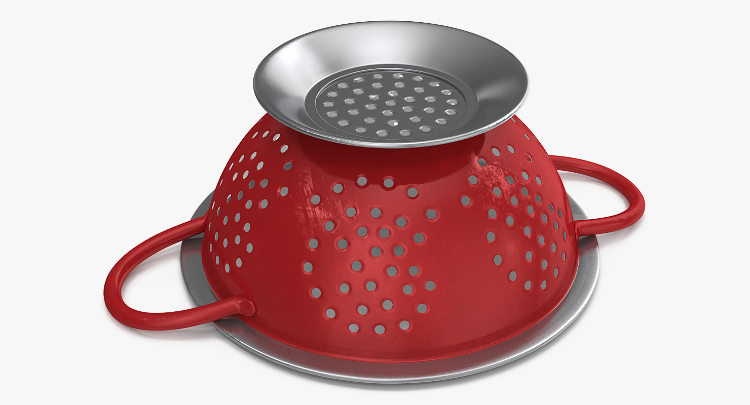 3D model Vintage Red Colander