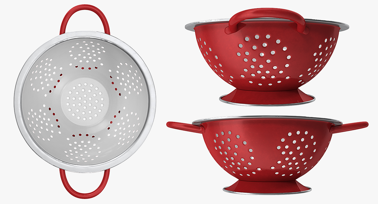 3D model Vintage Red Colander