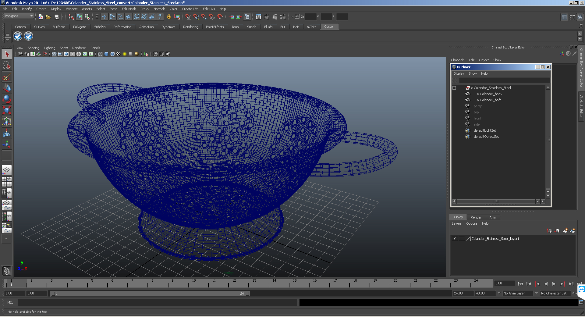 3D model Vintage Red Colander