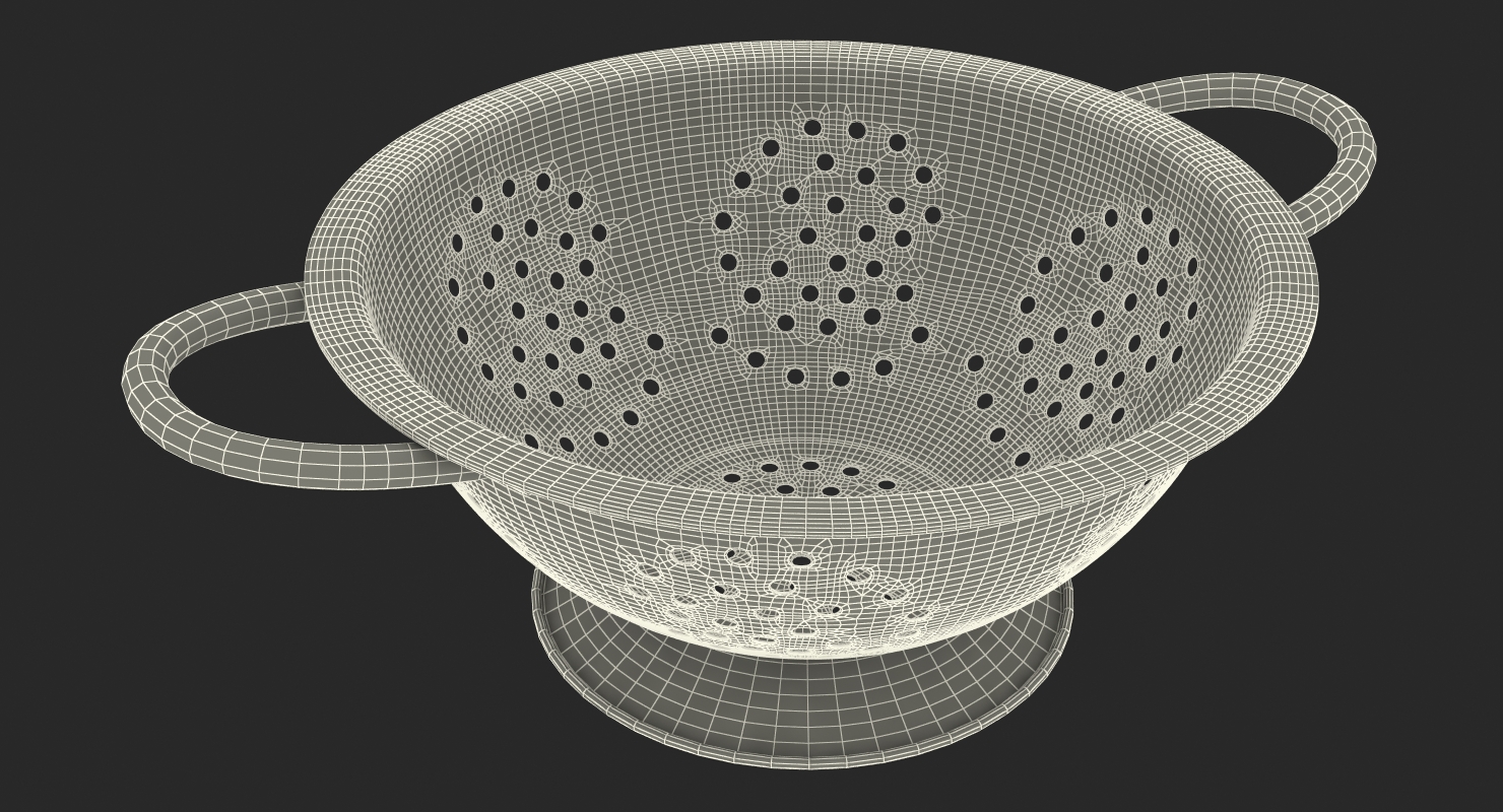 3D model Vintage Red Colander