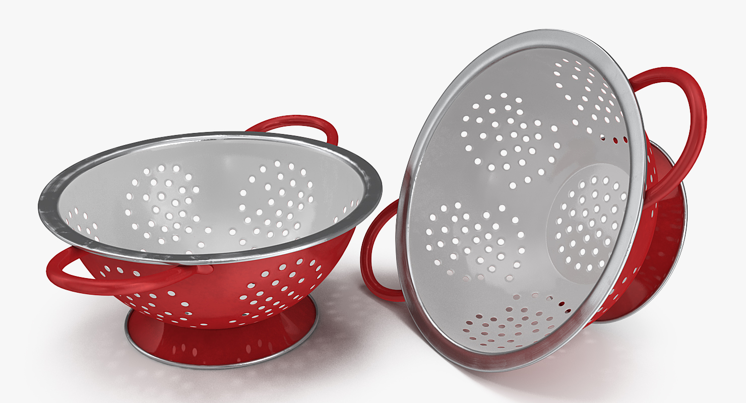 3D model Vintage Red Colander