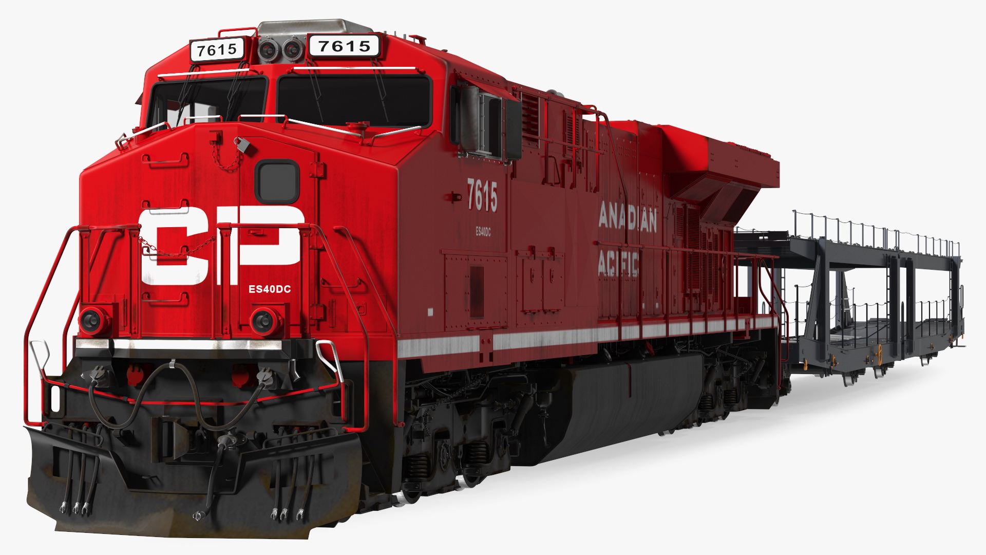 Locomotive Canadian Pacific with Autorack Car Transporter 3D