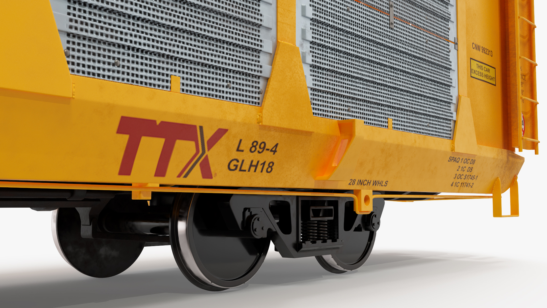 3D model Autorack Railroad Car with Electric Cars