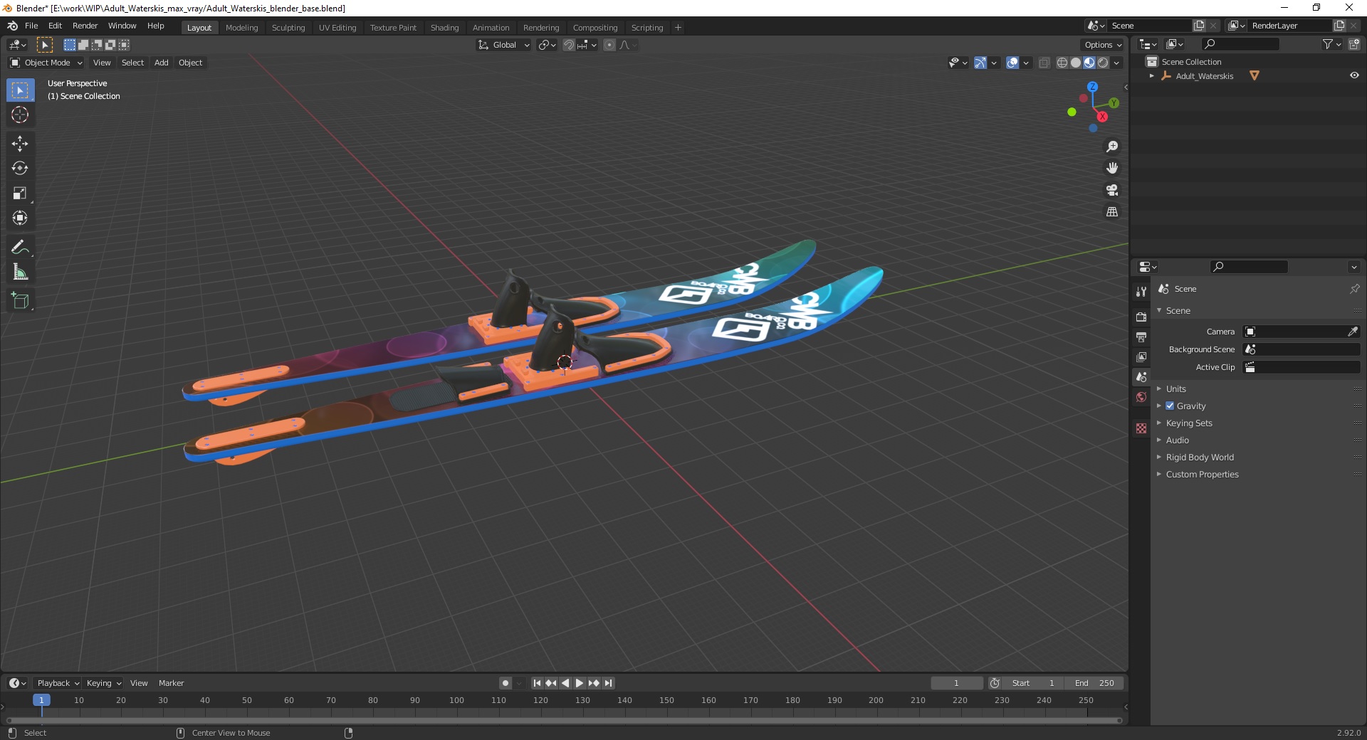 3D model Adult Waterskis