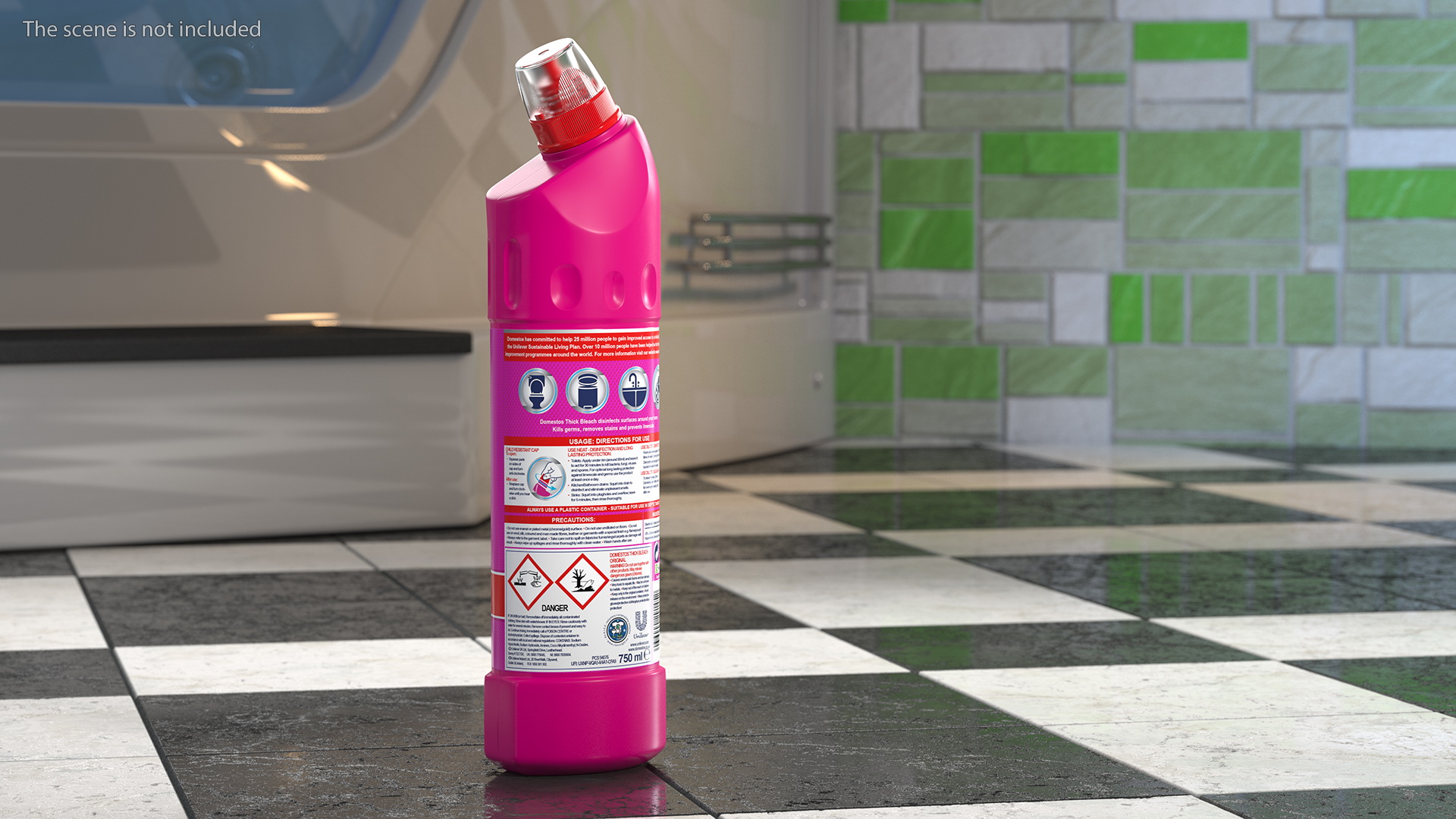 3D Domestos Pink Power Toilet Cleaner Bleach