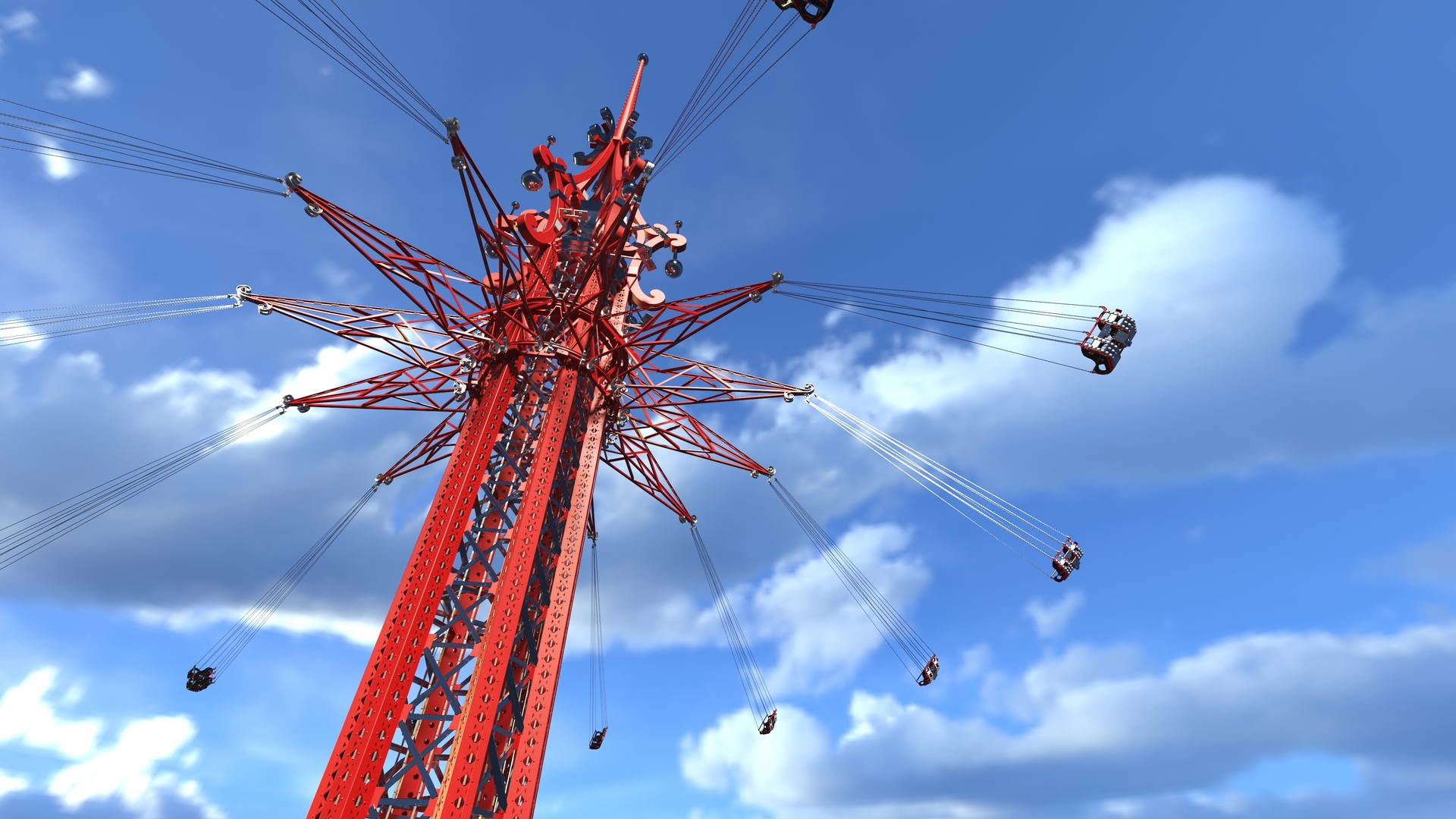 3D model Vertical swing Carousel Rigged