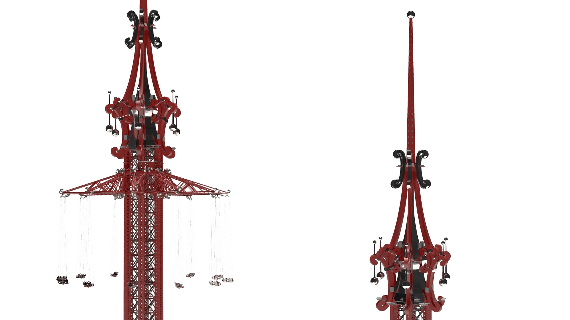 3D model Vertical swing Carousel Rigged