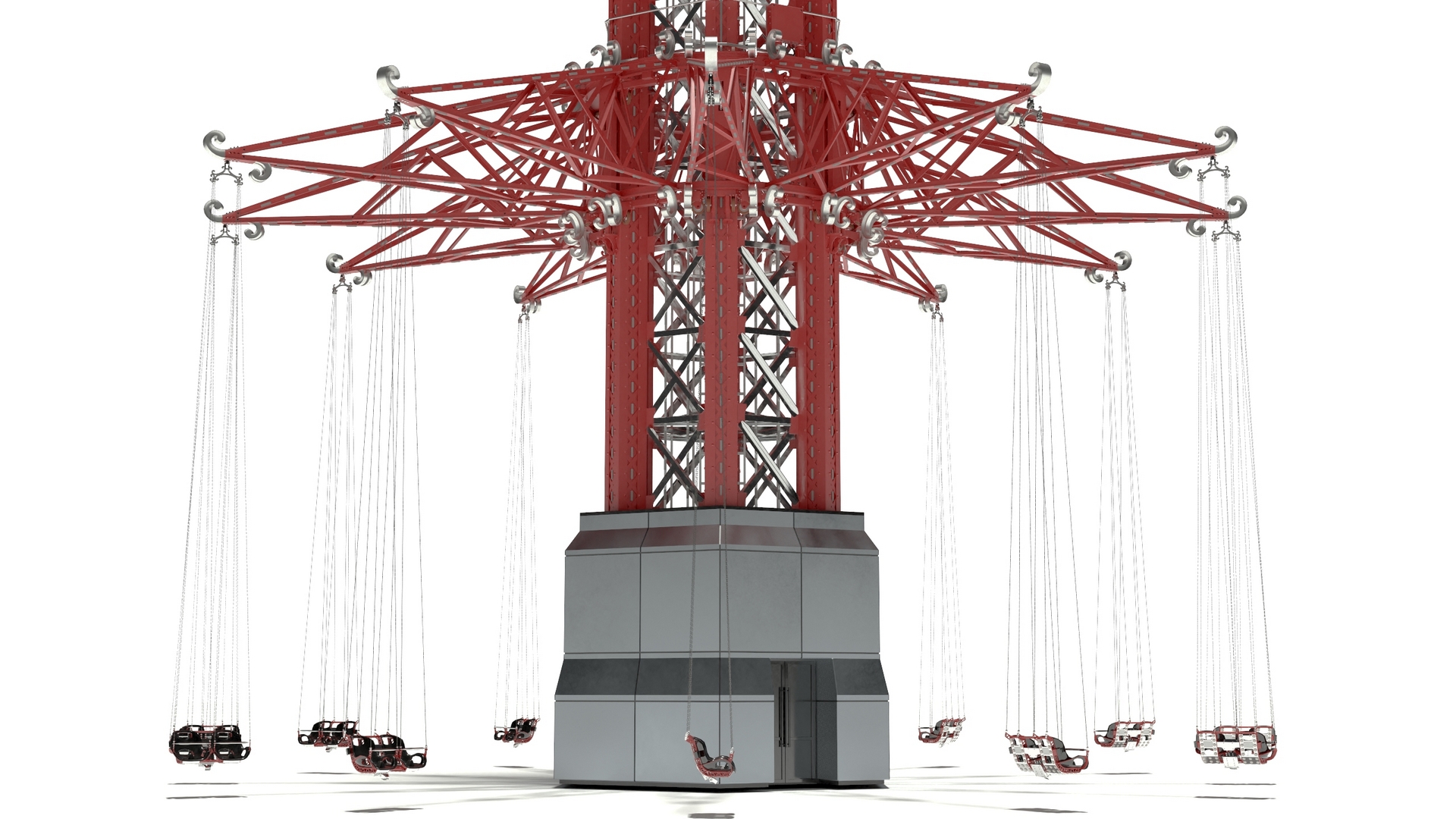 3D model Vertical swing Carousel Rigged