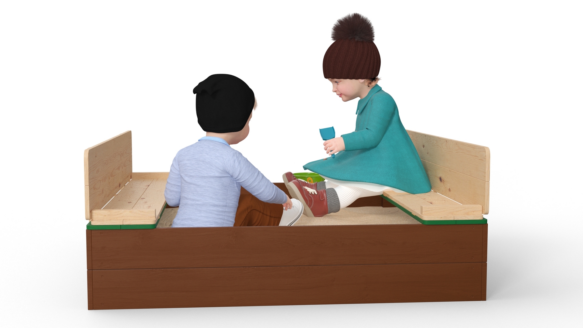 3D model Little Children in Sandpit Fur