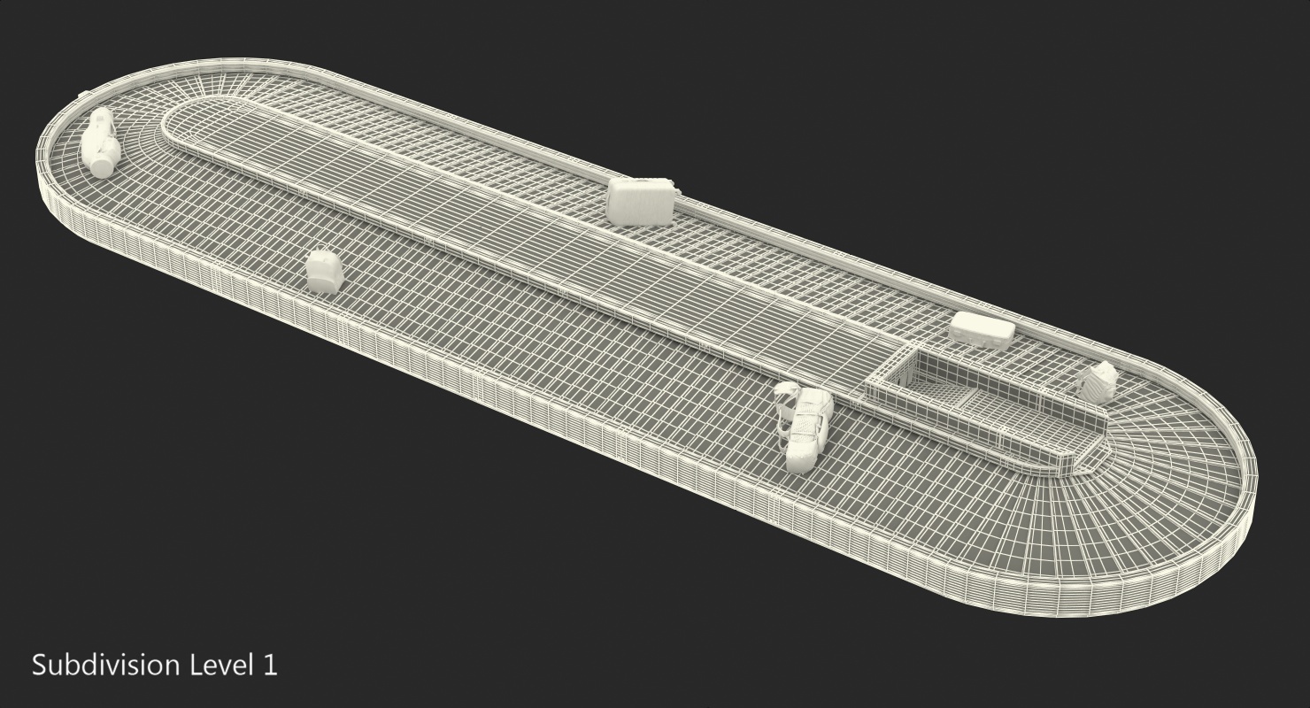 Airport Conveyor Belt System with Baggages 3D