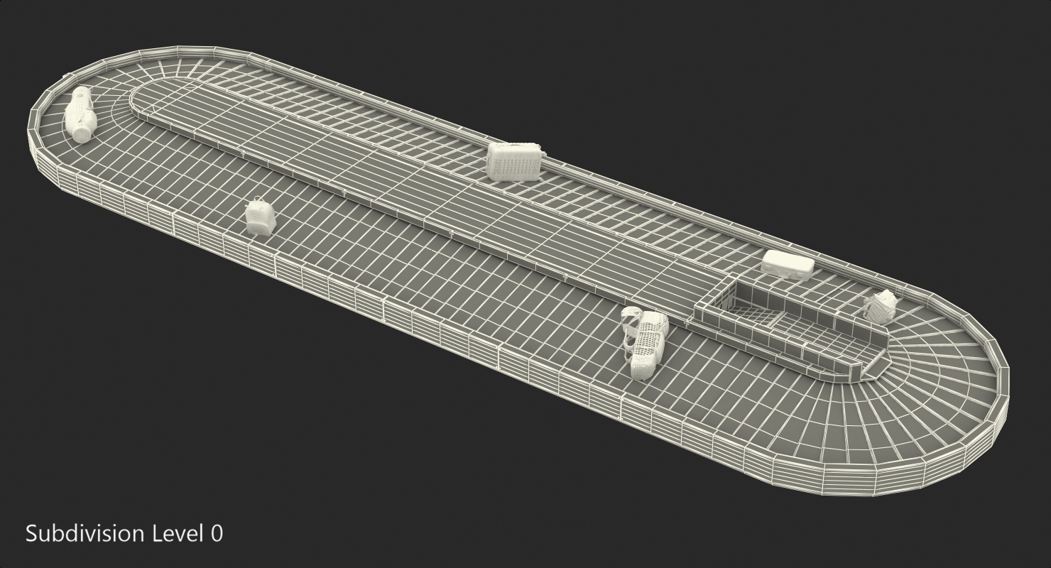 Airport Conveyor Belt System with Baggages 3D