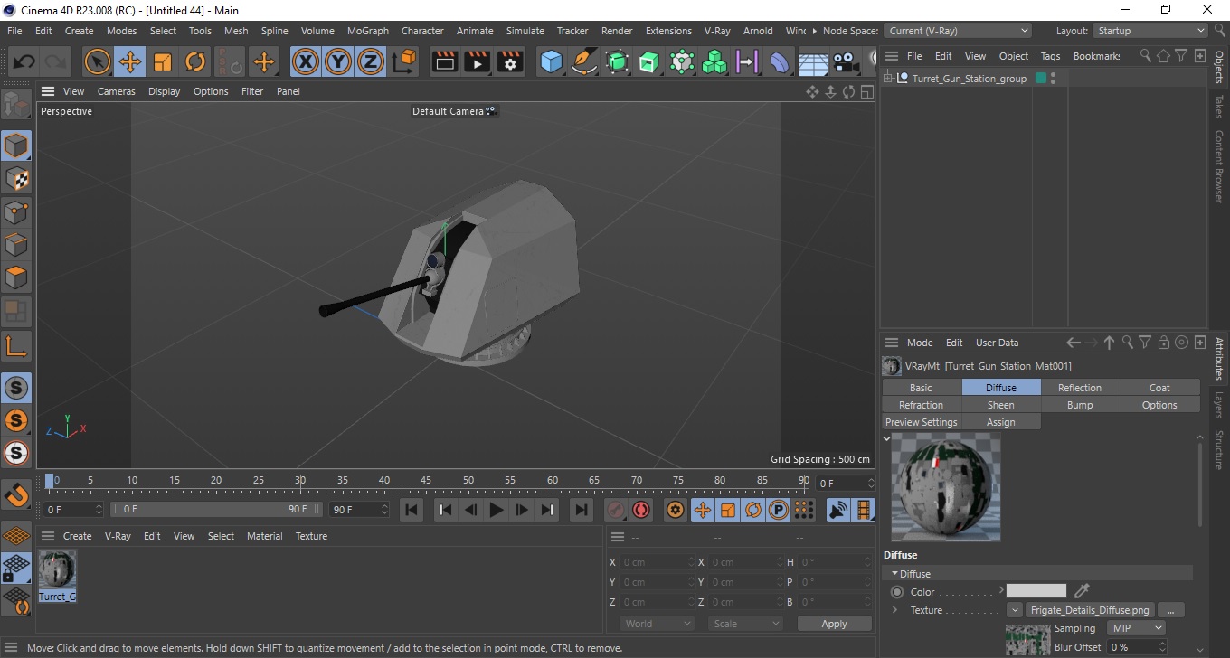 3D Turret Gun Station model