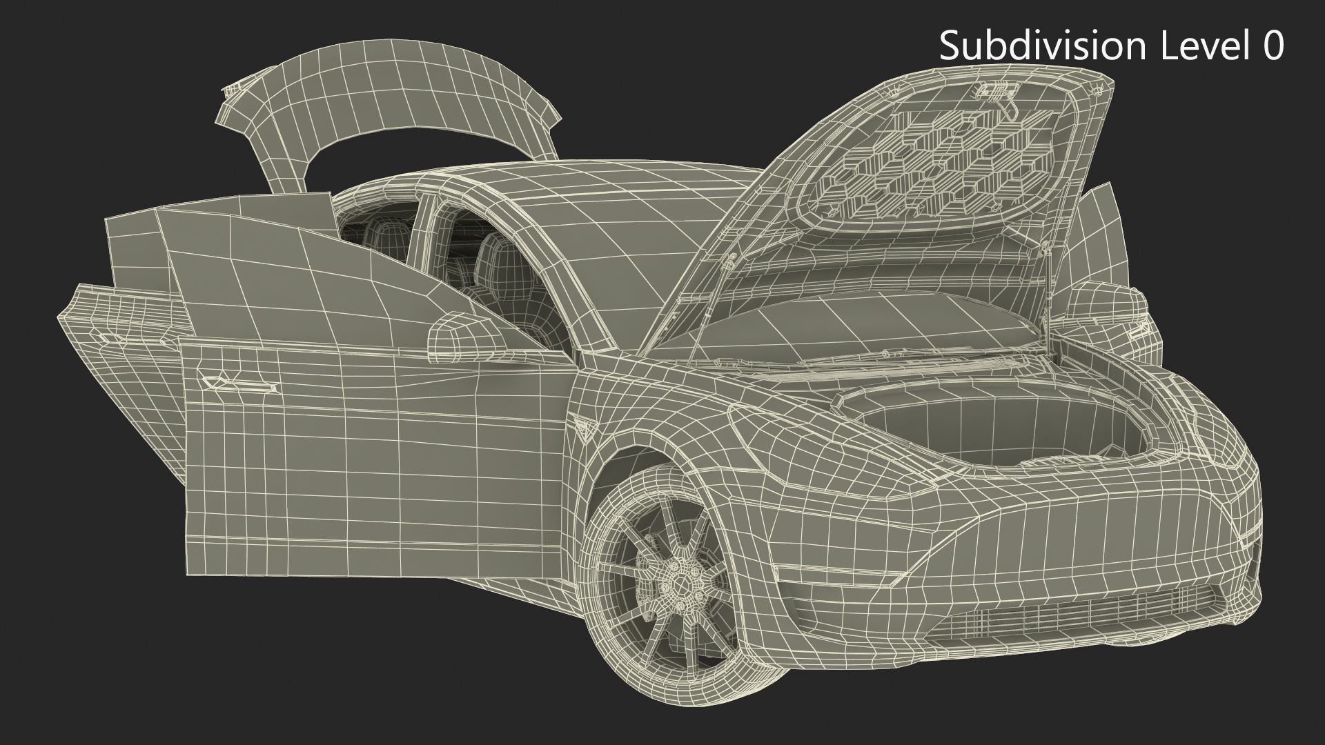 3D Snow Chains on Tesla Wheels Rigged for Maya model