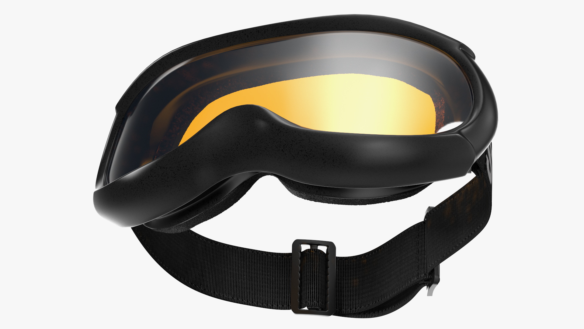 Ski Goggles Yellow Glass 3D model