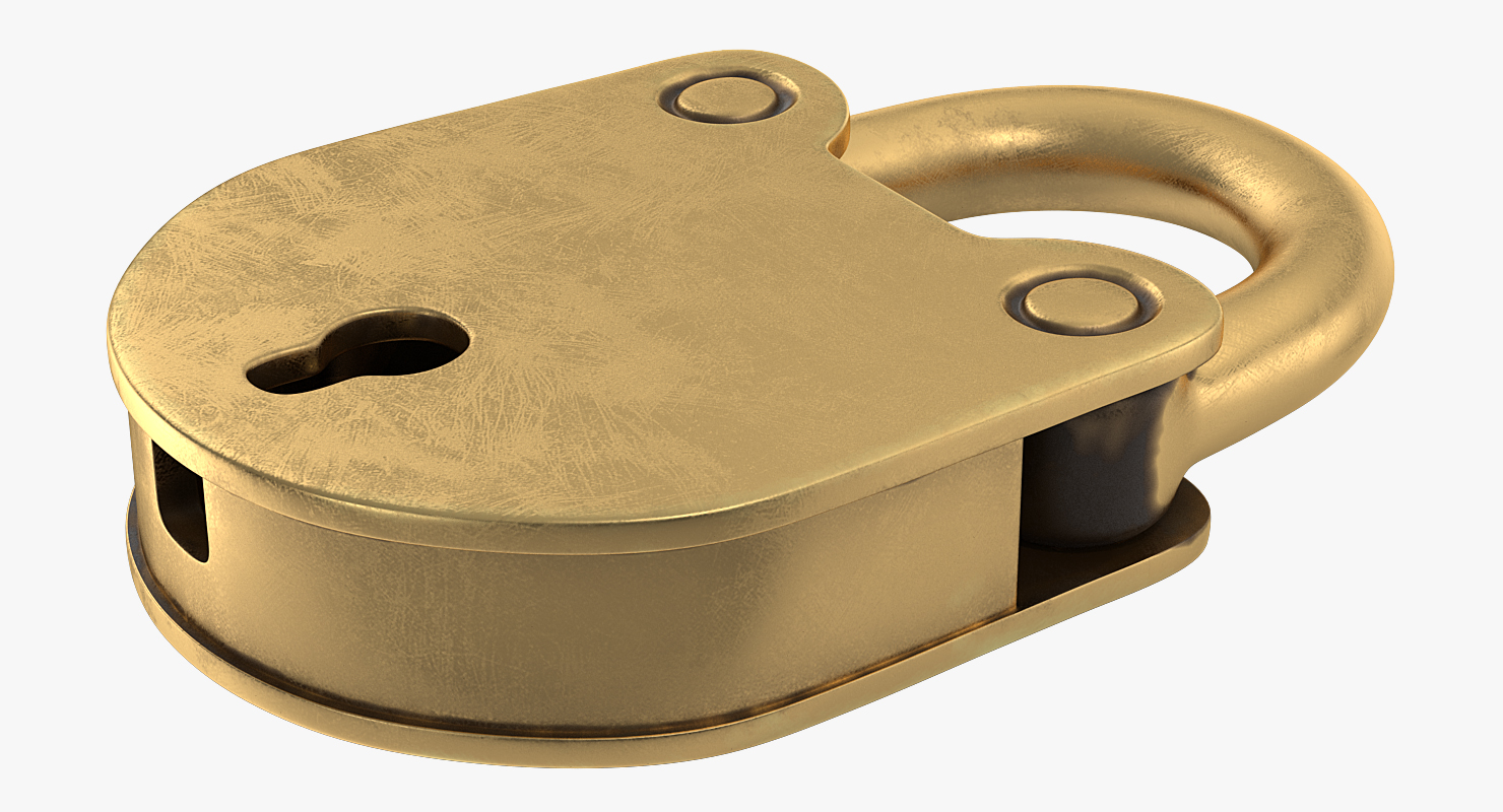 3D Vintage Brass Padlock