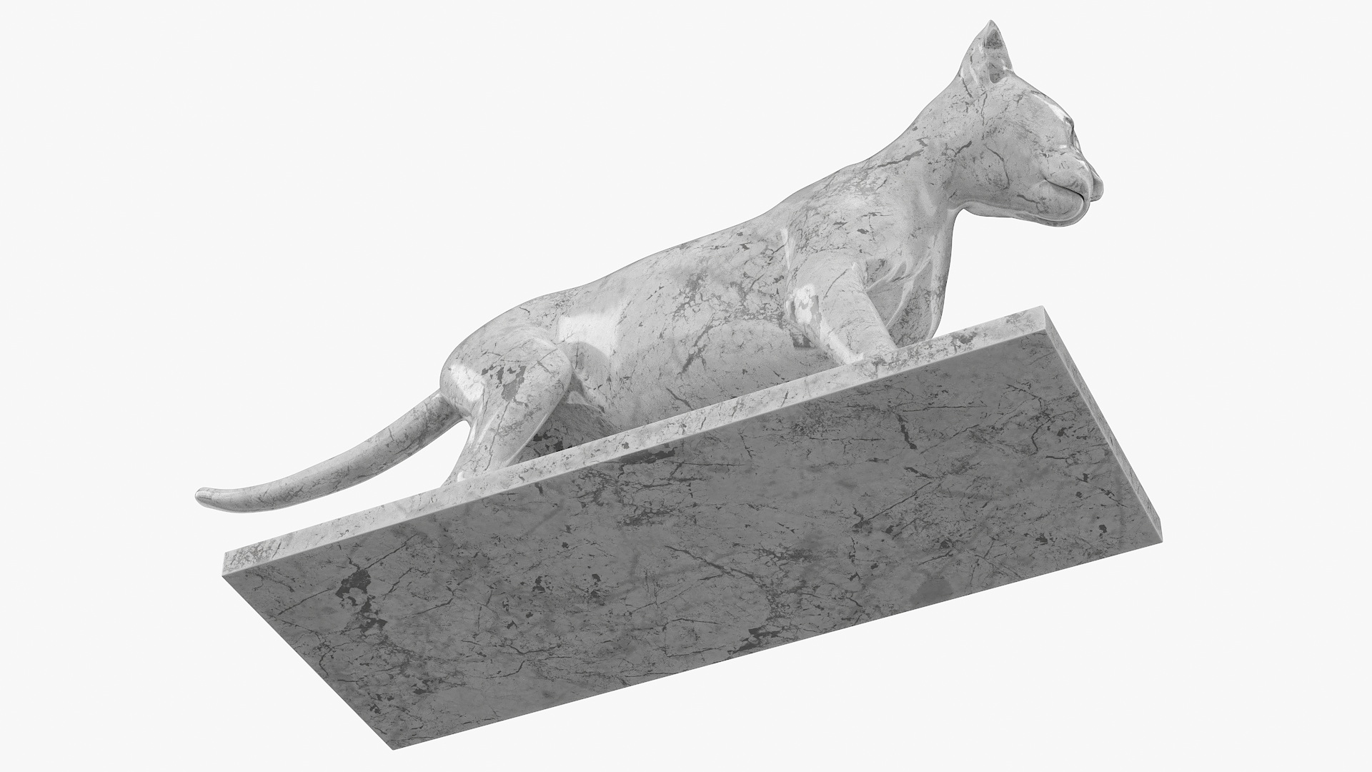 3D model Marble Bronze Lion Cub Sculpture for 3D Print