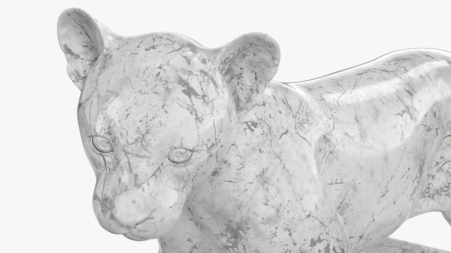 3D model Marble Bronze Lion Cub Sculpture for 3D Print