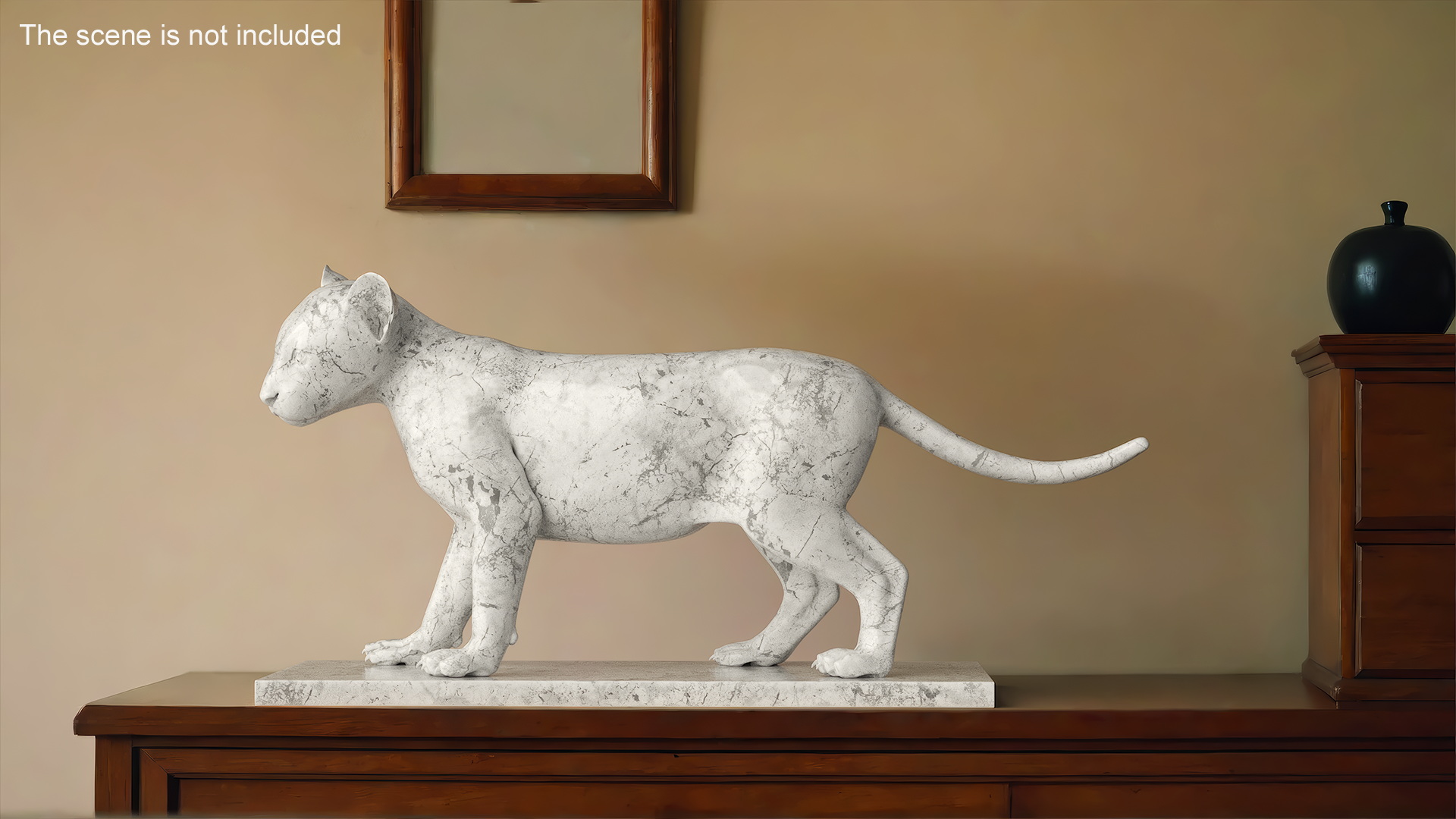 3D model Marble Bronze Lion Cub Sculpture for 3D Print