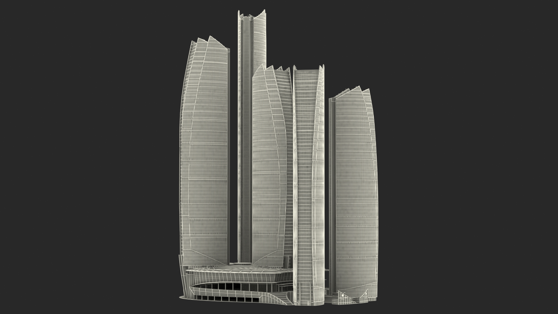 Etihad Towers Light 3D model