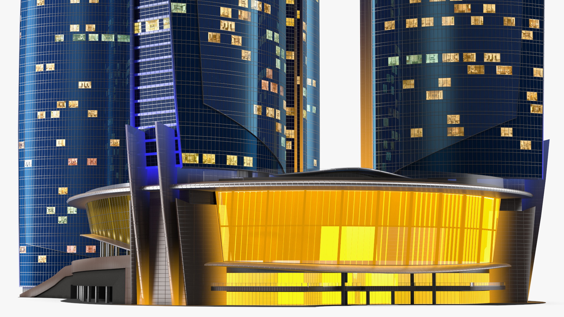 Etihad Towers Light 3D model