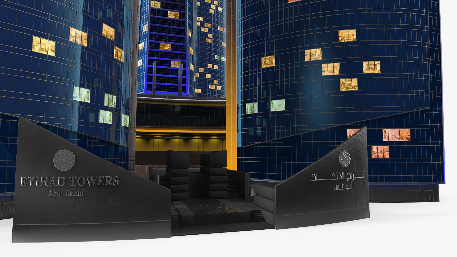 Etihad Towers Light 3D model