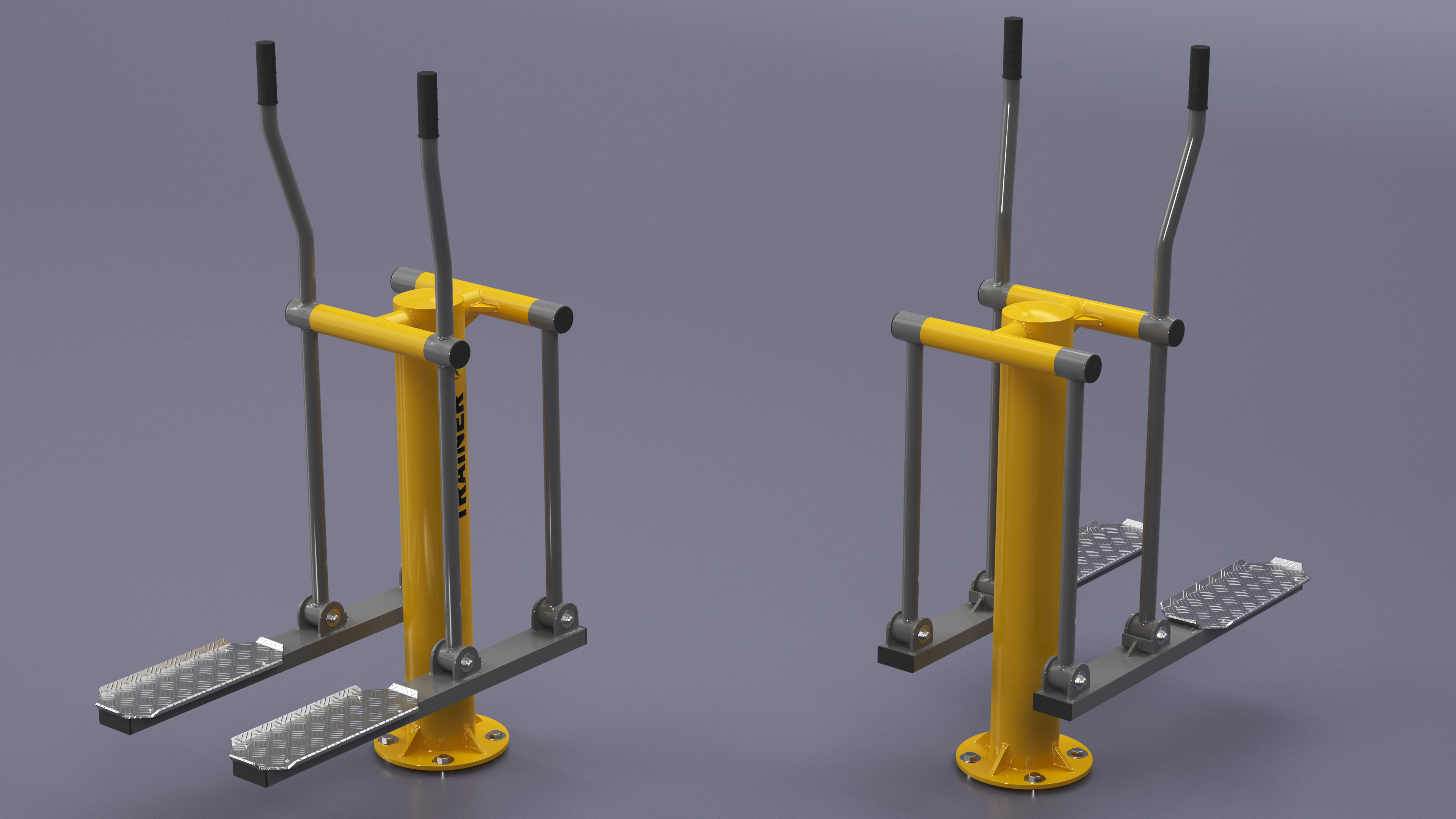 3D Single Ski Walking Outdoor Fitness Equipment Yellow