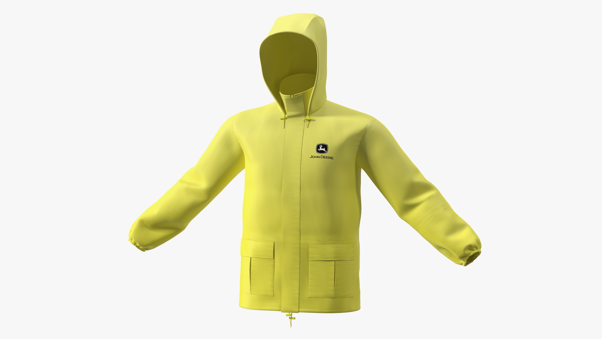 3D John Deere Unisex Yellow Rain Jacket