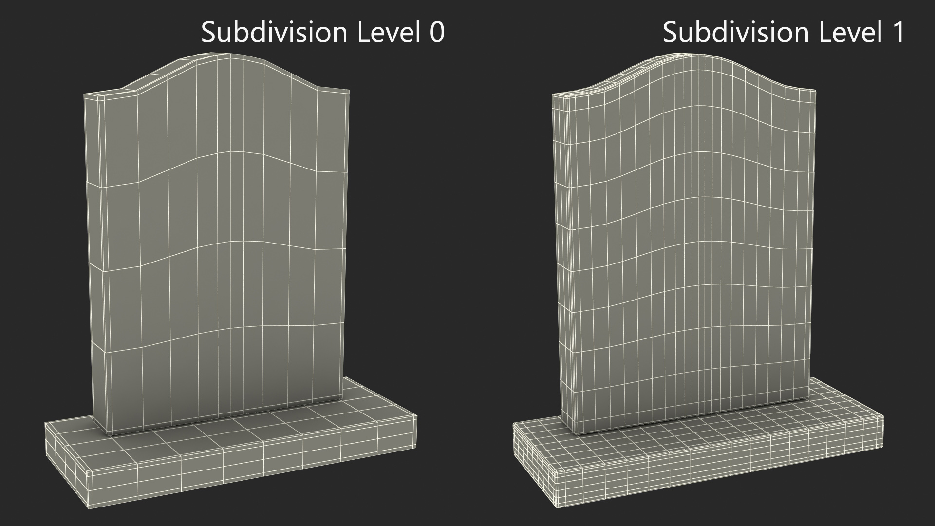 3D Granite Gravestone model