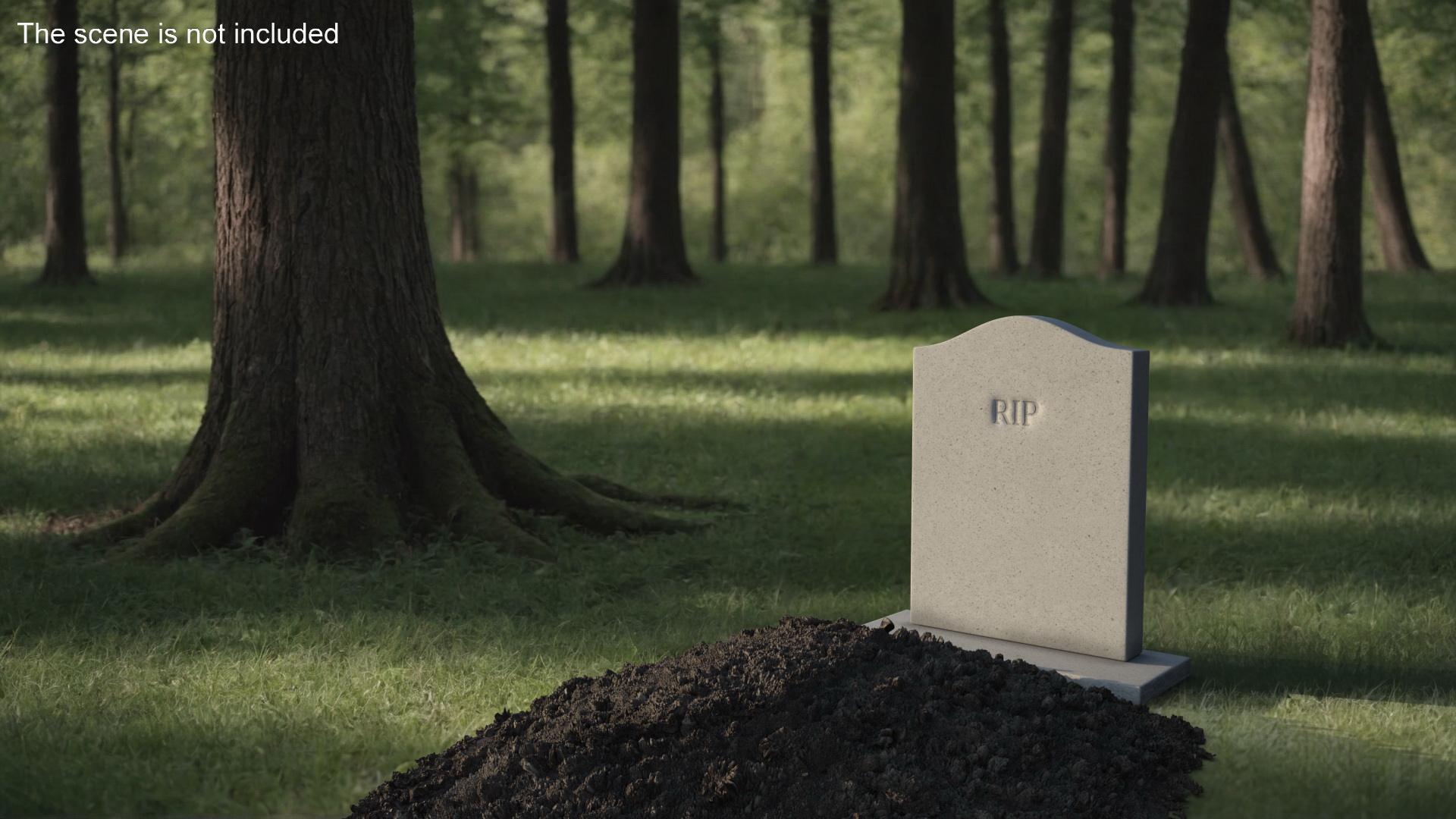 3D Granite Gravestone model