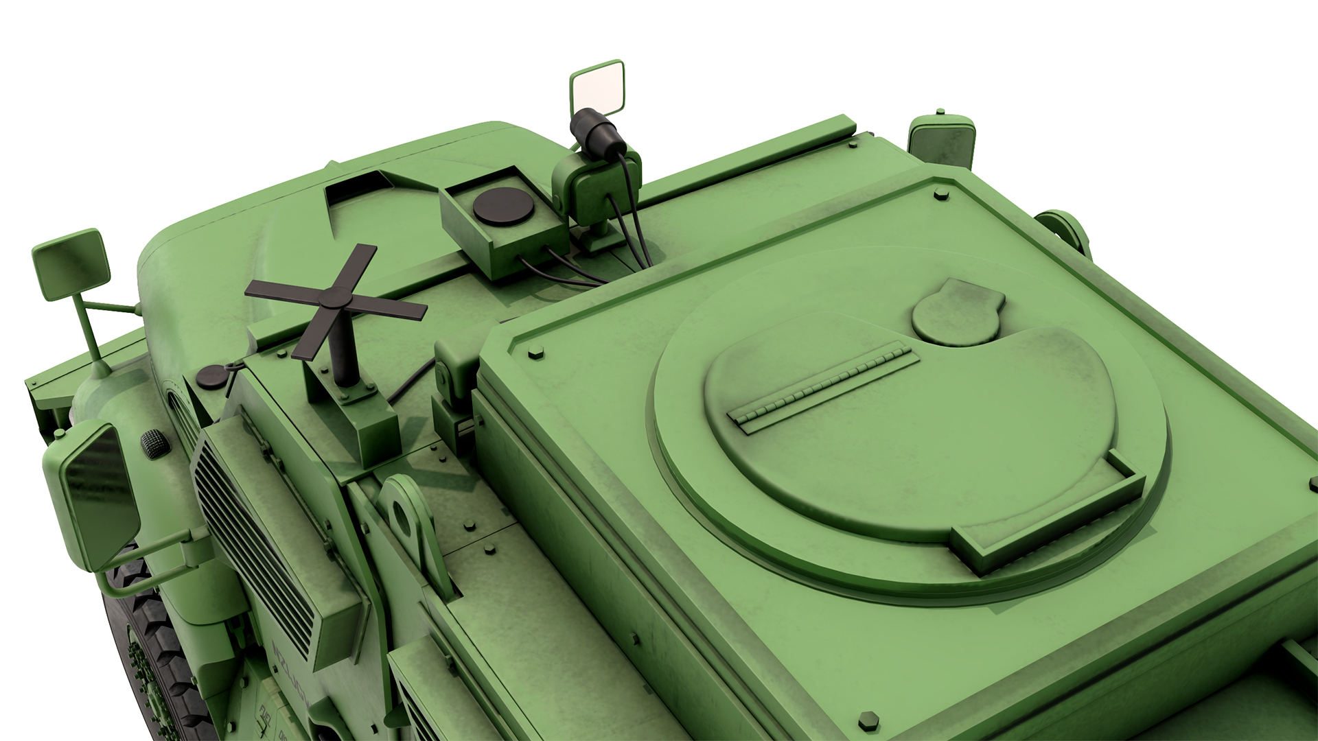 Armored Fighting Vehicle Green Rigged 3D