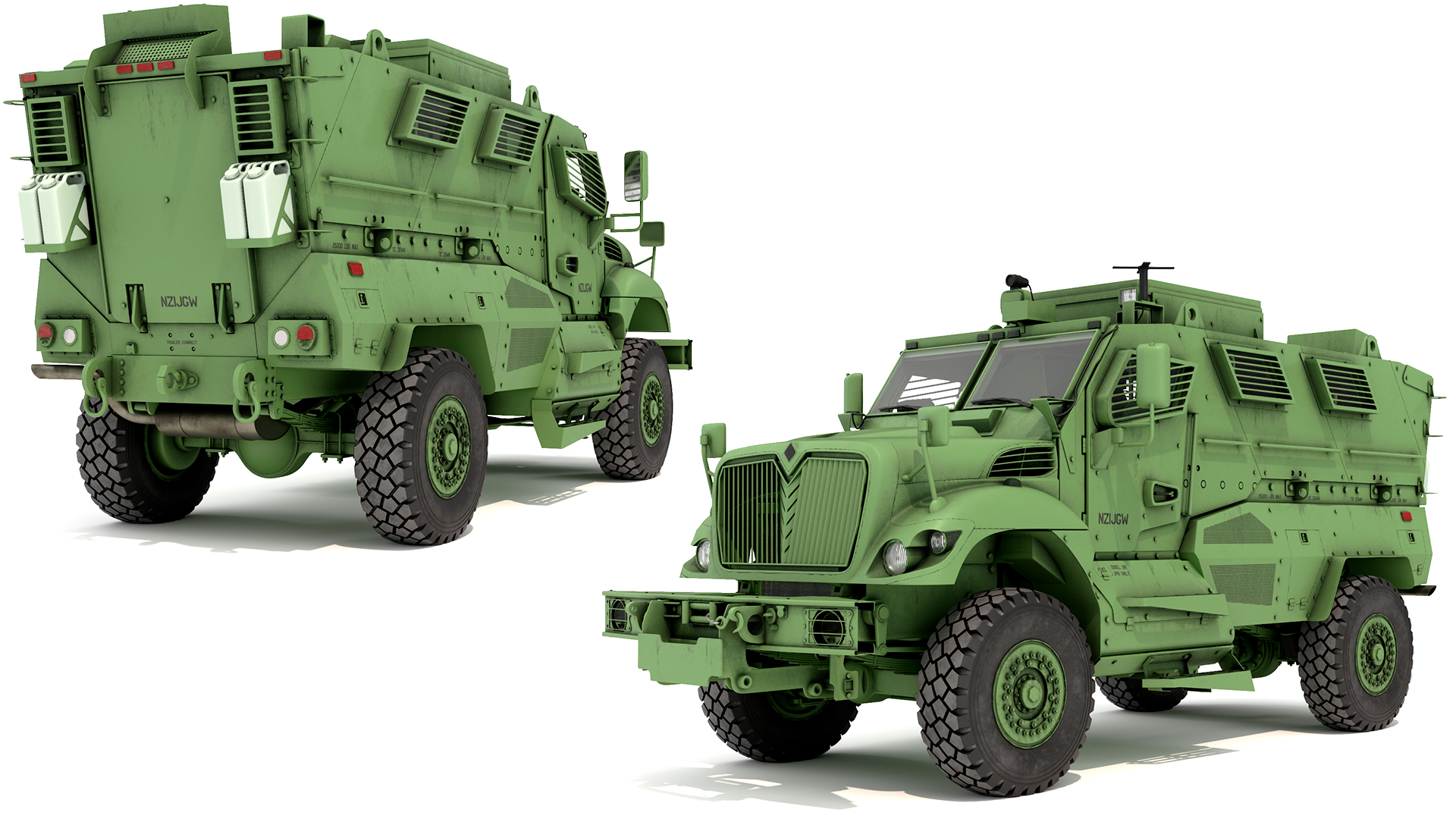 Armored Fighting Vehicle Green Rigged 3D