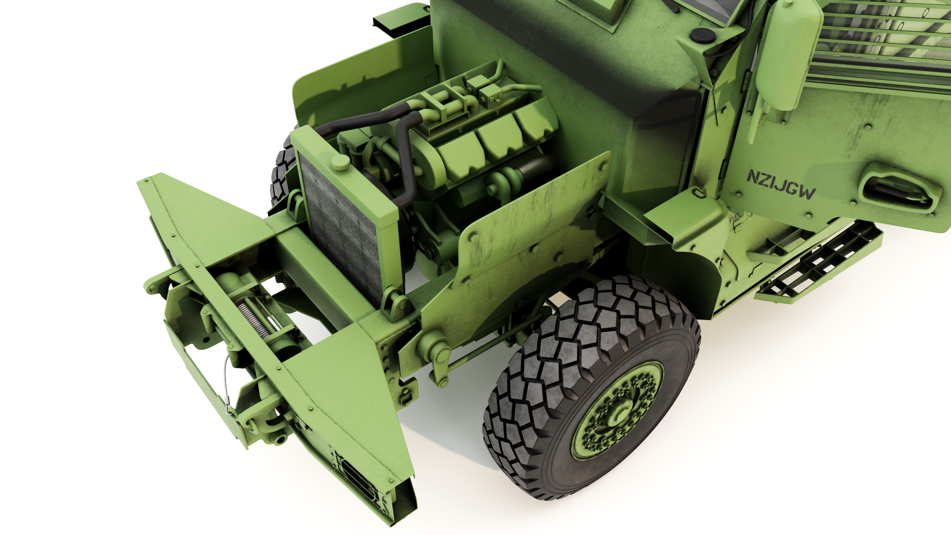 Armored Fighting Vehicle Green Rigged 3D