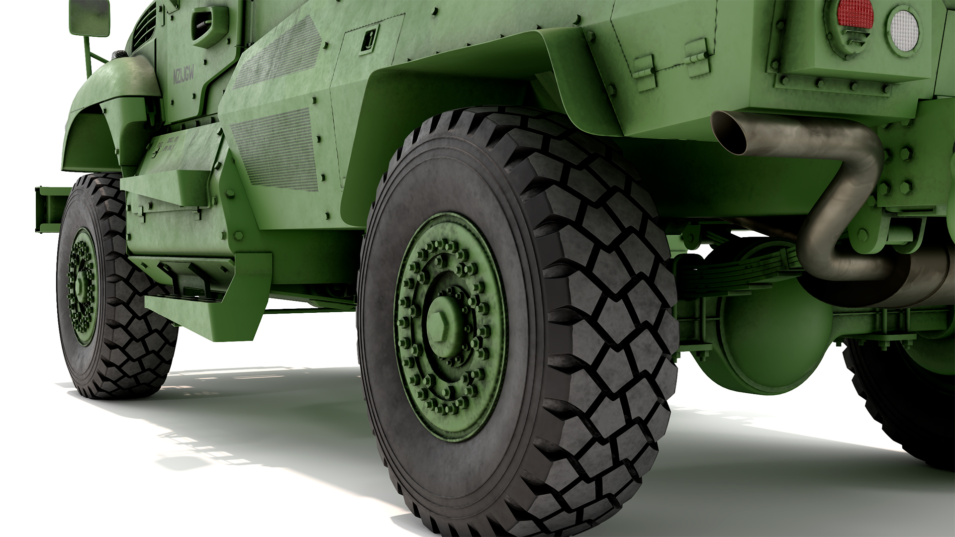 Armored Fighting Vehicle Green Rigged 3D