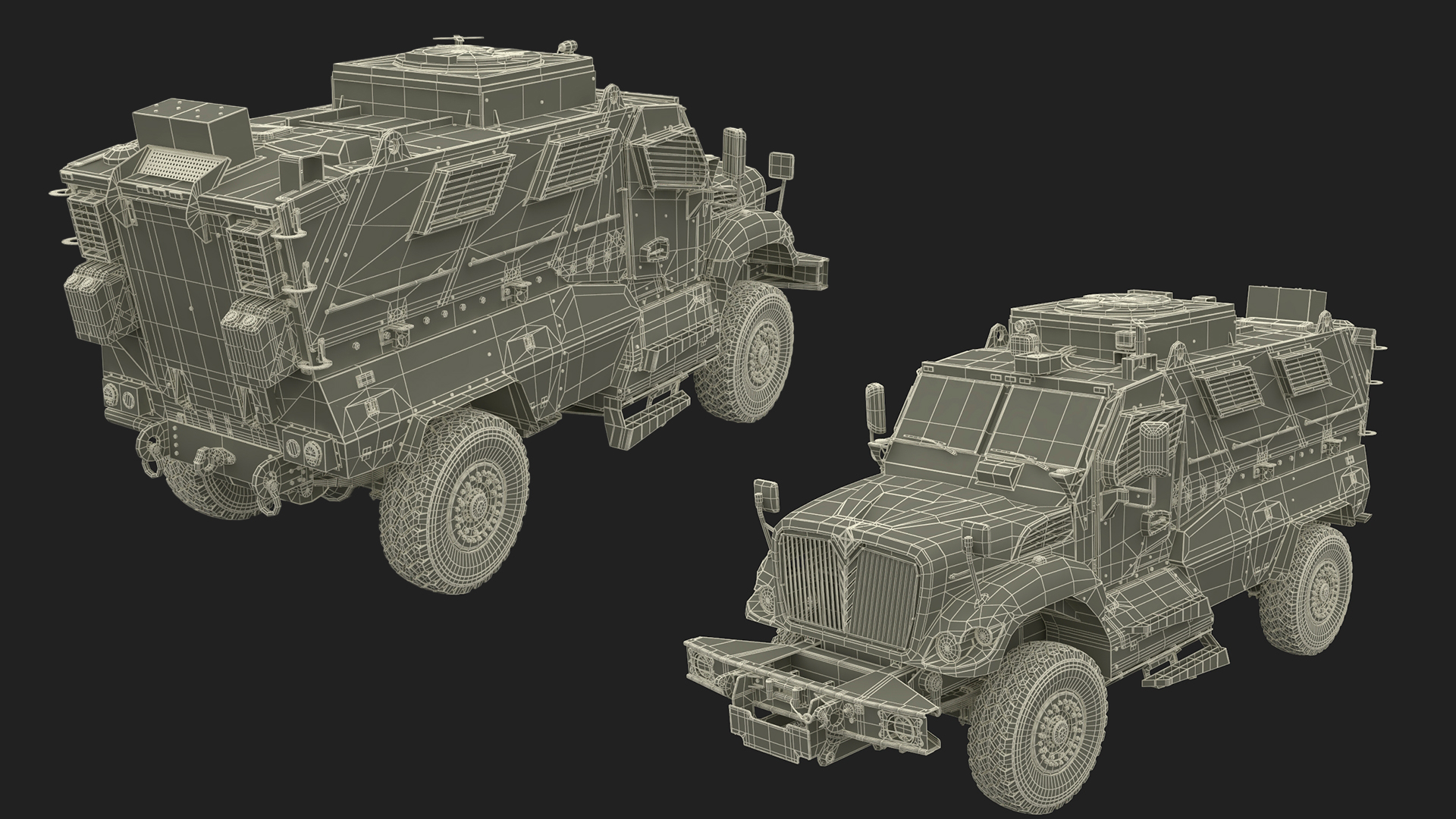 Armored Fighting Vehicle Green Rigged 3D