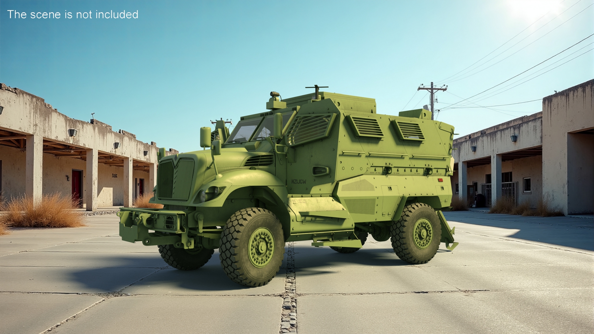 Armored Fighting Vehicle Green Rigged 3D