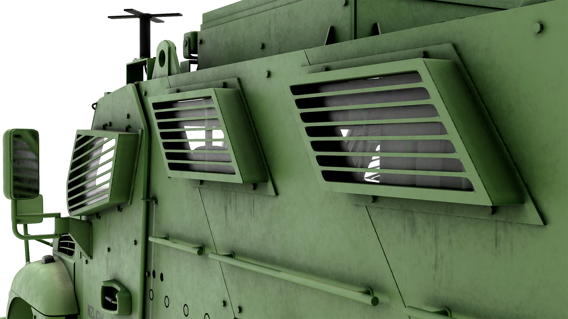 Armored Fighting Vehicle Green Rigged 3D