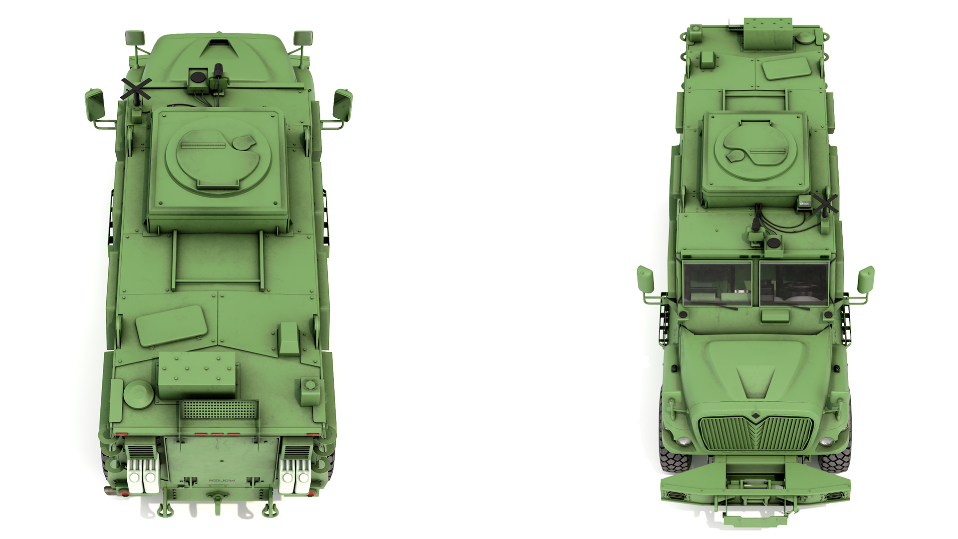 Armored Fighting Vehicle Green Rigged 3D