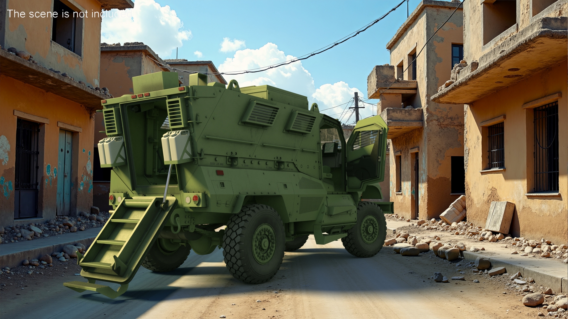 Armored Fighting Vehicle Green Rigged 3D