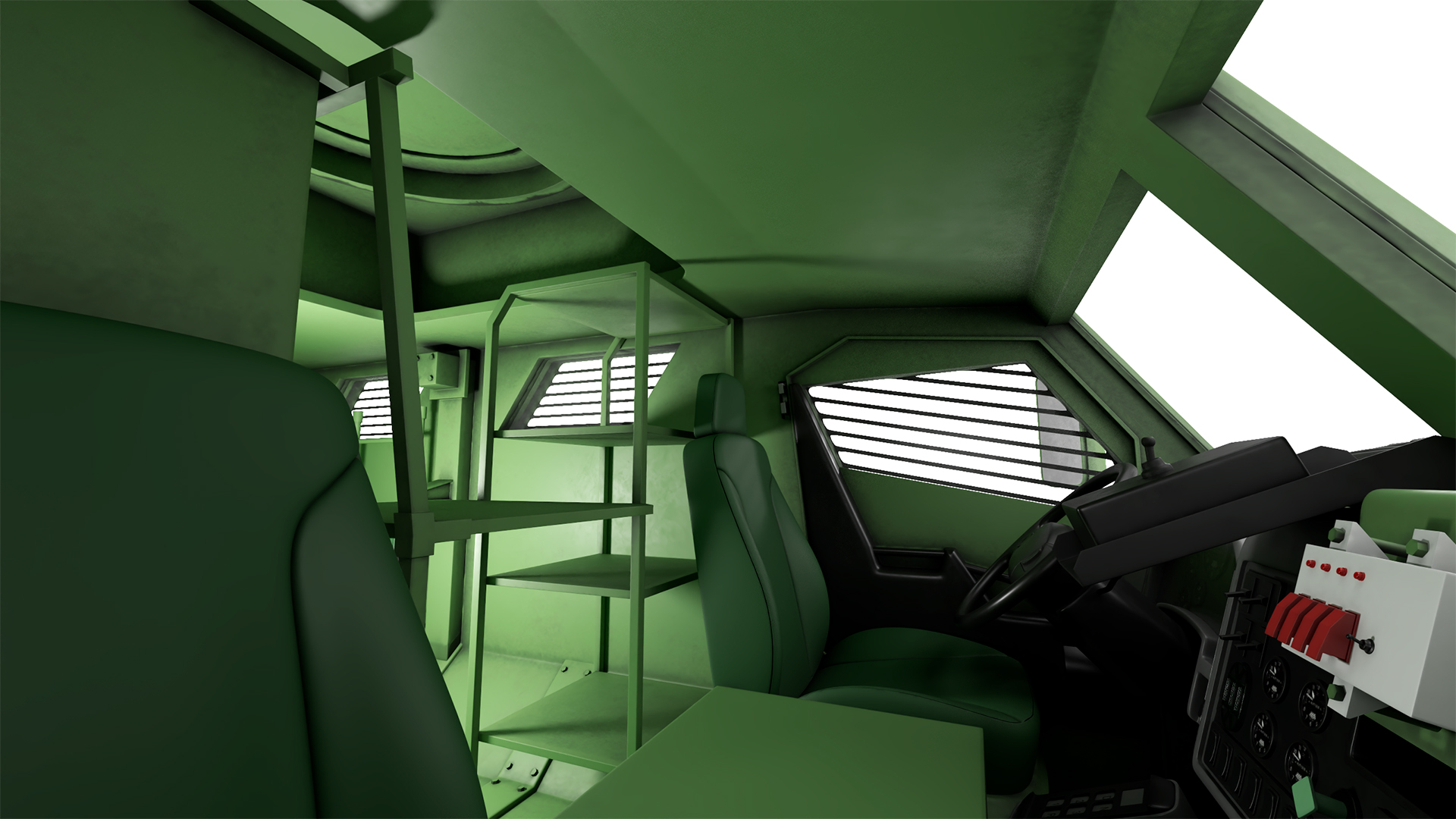 Armored Fighting Vehicle Green Rigged 3D