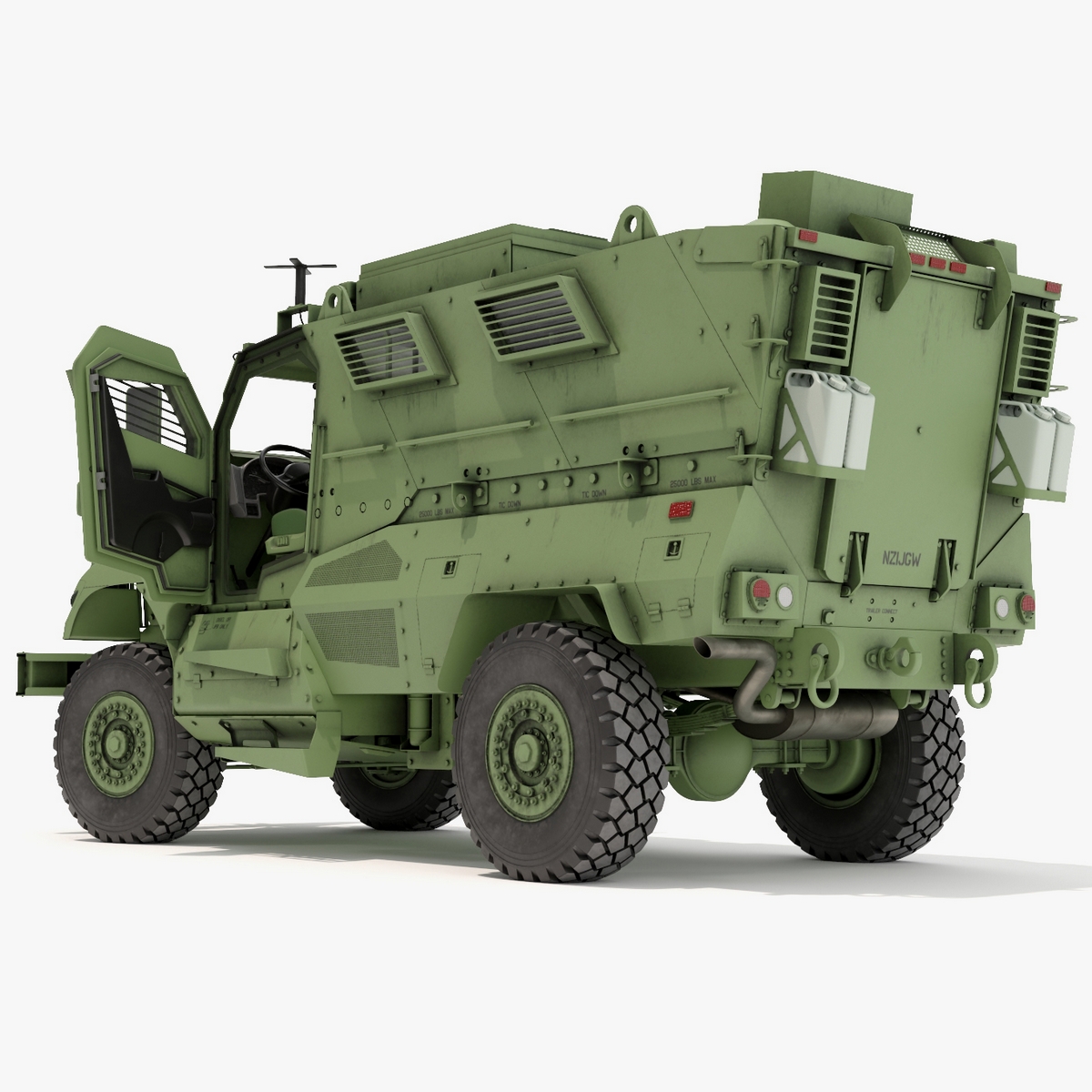 Armored Fighting Vehicle Green Rigged 3D