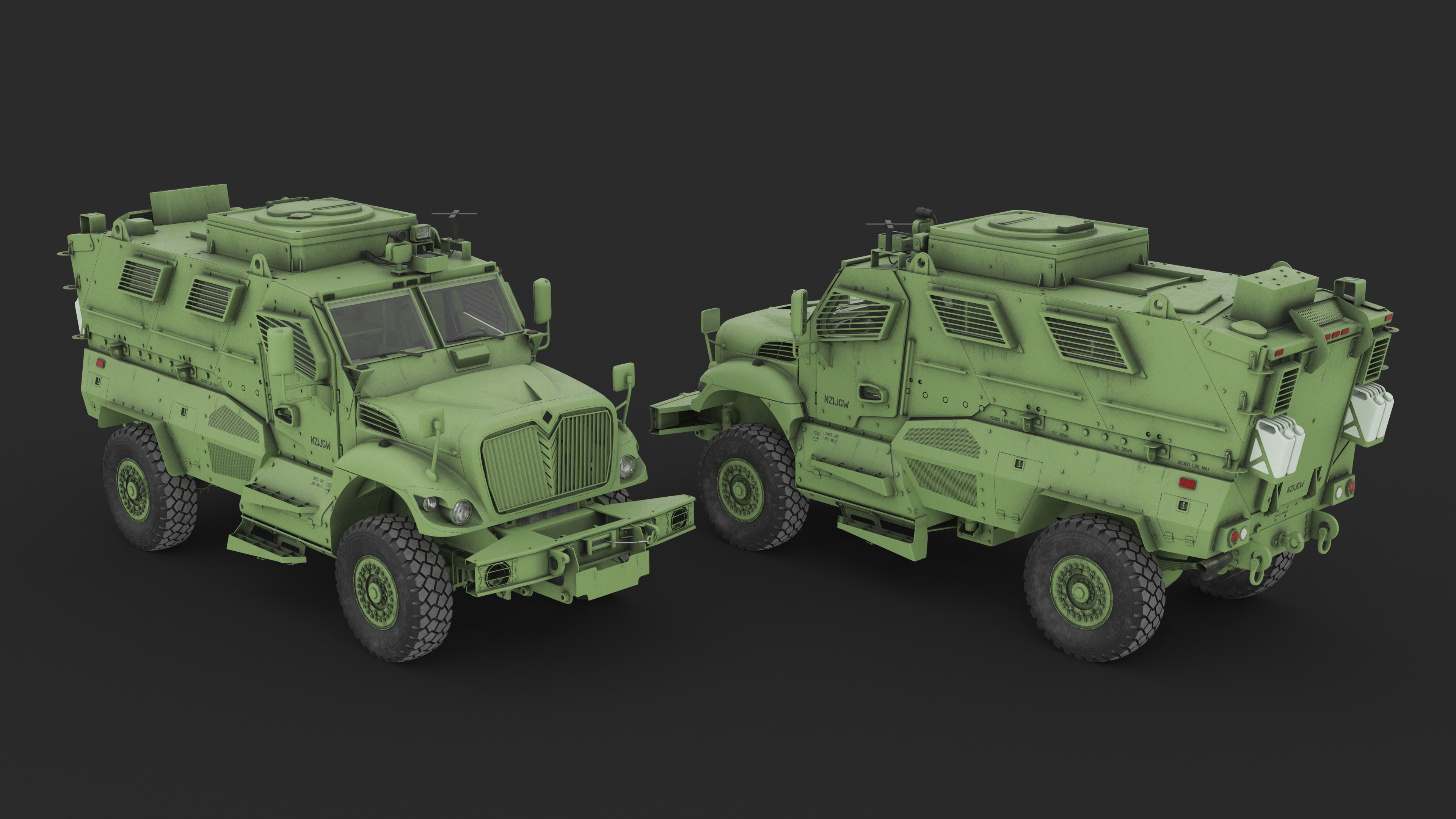 Armored Fighting Vehicle Green Rigged 3D