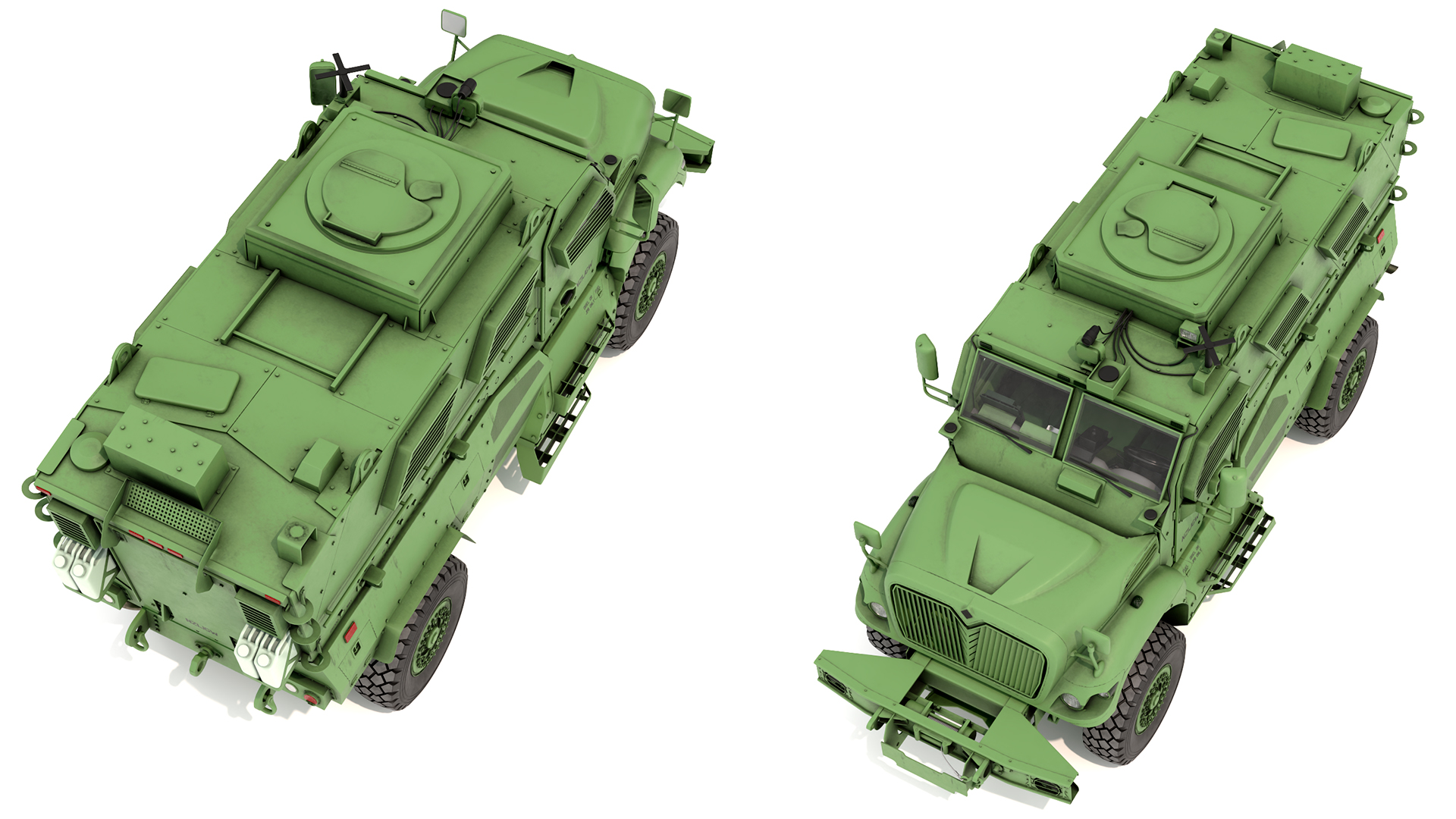 Armored Fighting Vehicle Green Rigged 3D