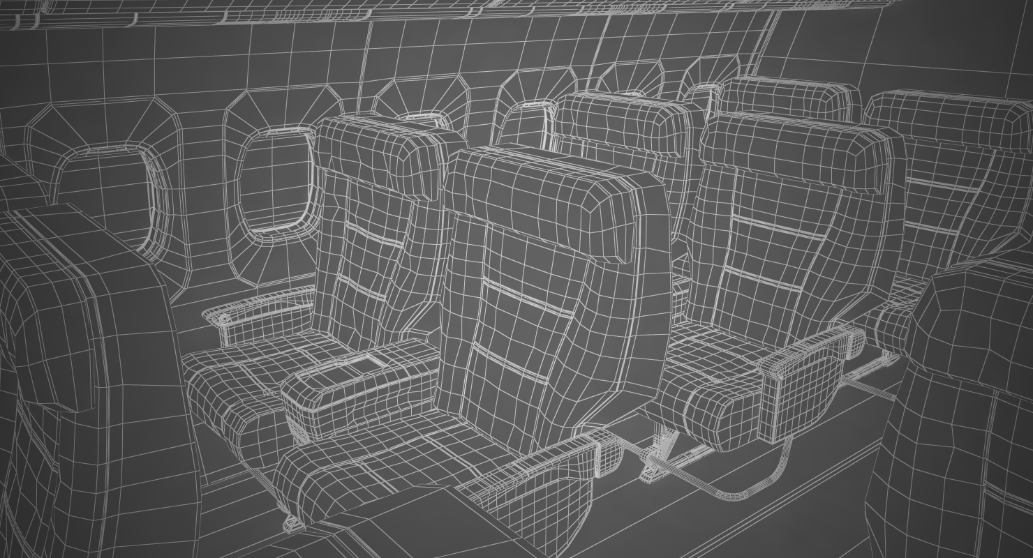 3D Boeing 737 600 with Interior American Airlines Rigged model